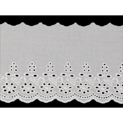 Bavlněná madeira - štykování šíře 13 cm, střední, 1 bílá – Sleviste.cz