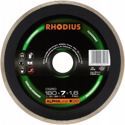 Rhodius Diamantový řezný kotouč 180 x 5,0 x 1,6 x 30 mm 3037 – Zboží Mobilmania