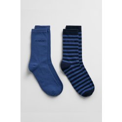 GANT STRIPE SOCKS 2 PACK VINTAGE BLUE