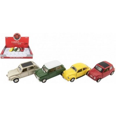 Teddies Auto retro 11cm kov/plast na baterie se světlem na zpětné natažení – Hledejceny.cz