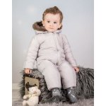 Kombinéza s kapucí a kožíškem Baby Nellys ®prošívaná bez šlapek sv. šedá – Zboží Mobilmania