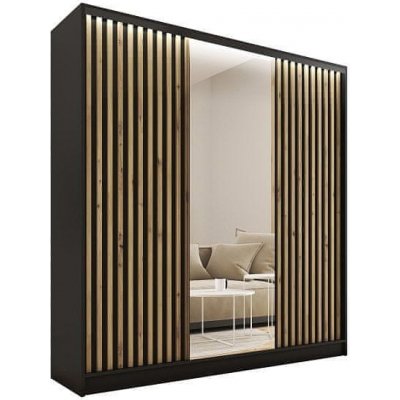 Nejlevnější nábytek Insular 3D 150 se zrcadlem černý mat/dub artisan – Zboží Mobilmania