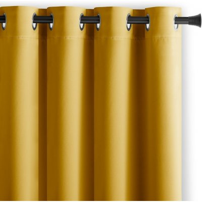 RESTILO závěs BLACKOUT barva hořčicová, klasický styl, stříbrné kroužky, materiál – Hledejceny.cz