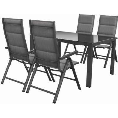 LIVARNO home Sada hliníkového zahradního nábytku s polstrovanými křesly Premium Toronto, 5dílná, antracitová – Zboží Dáma
