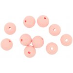 Natana silikonové korálky broskvová růžová 9 mm 10 ks – Zboží Dáma