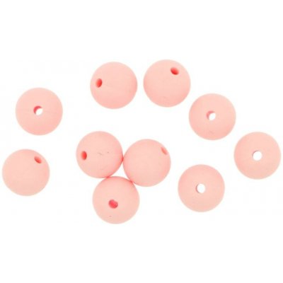 Natana silikonové korálky broskvová růžová 9 mm 10 ks – Zboží Dáma