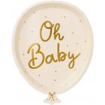 PartyDeco Talířky papírové “Balónek Oh Baby”, 17,5x22 cm – Sleviste.cz