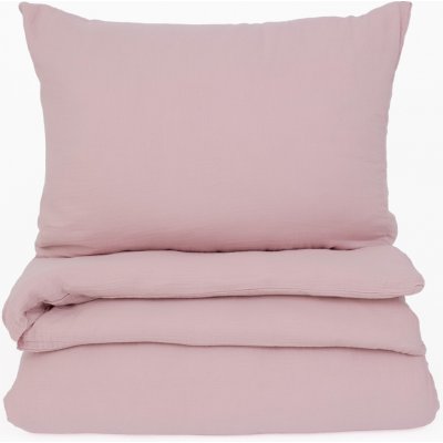 MKLuzkoviny.cz mušelínové povlečení – Alexia starorůžové 140x200 70x90 – Sleviste.cz