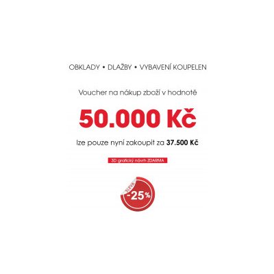 PROCERAM Voucher v hodnotě 50.000 Kč (obklady, dlažby, vybavení koupelen)