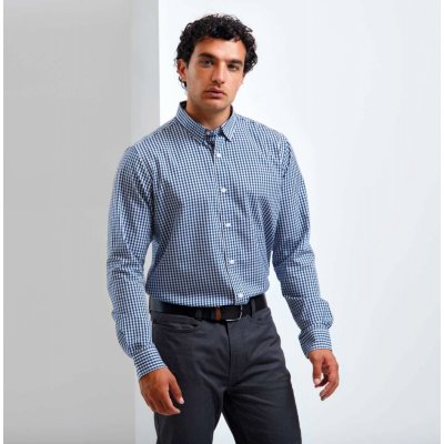 Maxton pánská károvaná košile ocelová modrá černá – Zboží Mobilmania