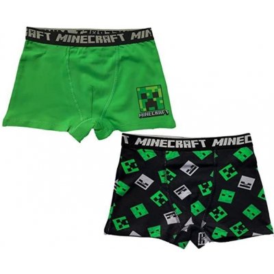 Fashion UK chlapecké boxerky MINECRAFT 2pack TCS035398 zelená/černá