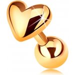Šperky Eshop piercing ze zlata do tragu ucha lesklé vypouklé srdíčko S2GG183.26 – Zboží Mobilmania
