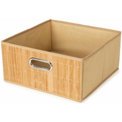 Compactor úložný košík ANJI - M bambusový s látkou, 31 x 31 x 15 cm přírodní RAN11750 – Zbozi.Blesk.cz
