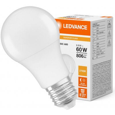 LEDVANCE LED CLASSIC A DAYLIGHT SENSOR S 8.8W 827 Frosted E27 – Zboží Mobilmania