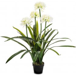 Luxusní umělá květina VELKÝ AGAPANTHUS BÍLÝ, 103cm