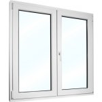 SkladOken.cz Plastové okno 130x130 cm (1300x1300 mm), dvoukřídlé se štulpem, bílé, PRAVÉ – Hledejceny.cz