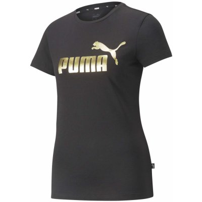 Puma ESS+ Metallic Tee černá Zlatá
