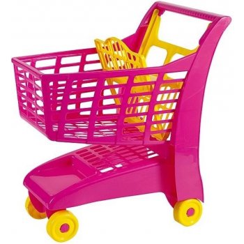 Androni Nákupní vozík se sedátkem růžový
