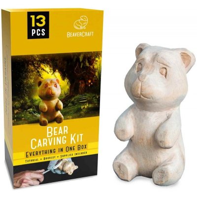 BeaverCraft Dárková vyřezávací sada DIY05 Medvěd - Bear Carving Kit