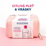 Bioderma Sensibio H2O micelární voda pro citlivou pleť 500 ml + Bioderma Sensibio Defensive sérum proti stárnutí pleti pro citlivou pleť 30 ml + kosmetická taštička – Sleviste.cz
