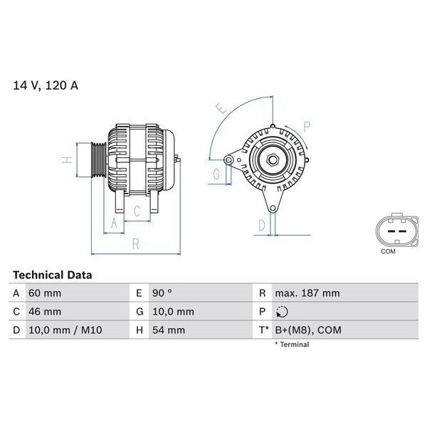 Alternátory Alternátor BOSCH 0 986 080 350