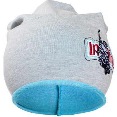 New Baby podzimní dětská čepice In line šedo tyrkysová šedá – Zboží Dáma