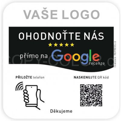 NFC + QR destička pro Google recenze s vlastním logem – Zboží Dáma