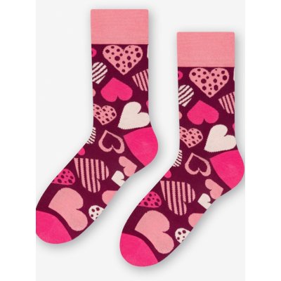 Dámské ponožky 078 BORDO/HEARTS ŽEN