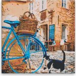 Malování podle čísel Modré kolo a kočka – Zboží Mobilmania
