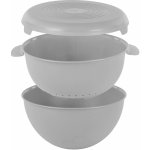 PRACTIC Miska s cedníkem a víkem, Ø 24 cm, šedá šedá – Zboží Dáma