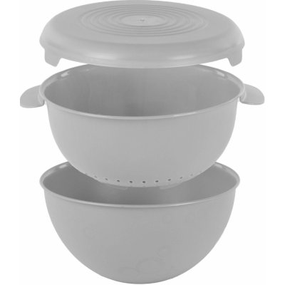 PRACTIC Miska s cedníkem a víkem, Ø 24 cm, šedá šedá – Zboží Dáma