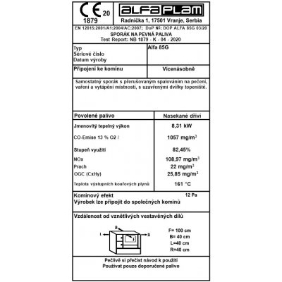 ALFA PLAM ALFA 85G ECO, 8,31 kW, levý, červený – Zbozi.Blesk.cz