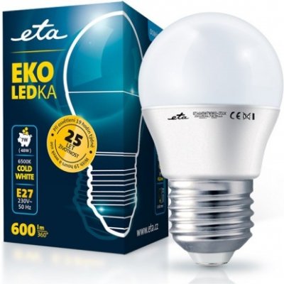 Eta EKO LEDka mini globe 7W, E27, studená bílá ETAG45W7CW01