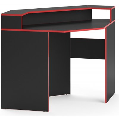 Vicco Stůl pro hraní Kron, 90 x 90 cm Rohový tvar, Černá/červená – Zboží Mobilmania