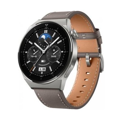 Huawei Watch GT 3 Pro Titanium 46mm barva Grey Leather Strap