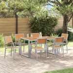 OMAXI 817304 Zahradní jídelní souprava 7 pcs Šedo-hnědá 140 x 80 x 75 cm – Hledejceny.cz
