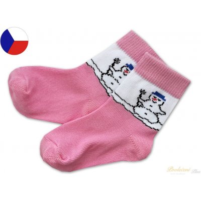 Nepon Dětské bavlněné ponožky Sněhulák růžový