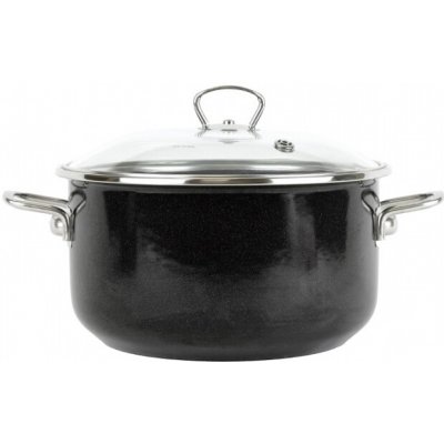 BELIS Smaltovaný hrnec se skleněnou poklicí 24 cm 5.5 l PREMIUM černý 71924-004000N3 – Zboží Mobilmania
