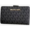 Michael Kors Jet set travel BIFOLD medium dámská peněženka černá zlatá s monogramem