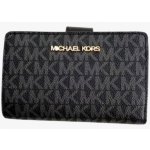 Michael Kors Jet set travel BIFOLD medium dámská peněženka černá zlatá s monogramem – Zboží Mobilmania