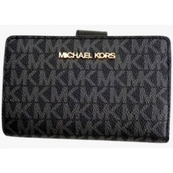 Michael Kors Jet set travel BIFOLD medium dámská peněženka černá zlatá s monogramem