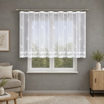 Dekorační žakárová záclona s řasící páskou HELLEN 120 bílá 300x120 cm MyBestHome – Hledejceny.cz
