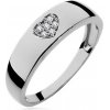 Prsteny iZlato Forever prsten z bílého zlata se srdíčkem ozdobeným zirkony Bijanka IZ12070A