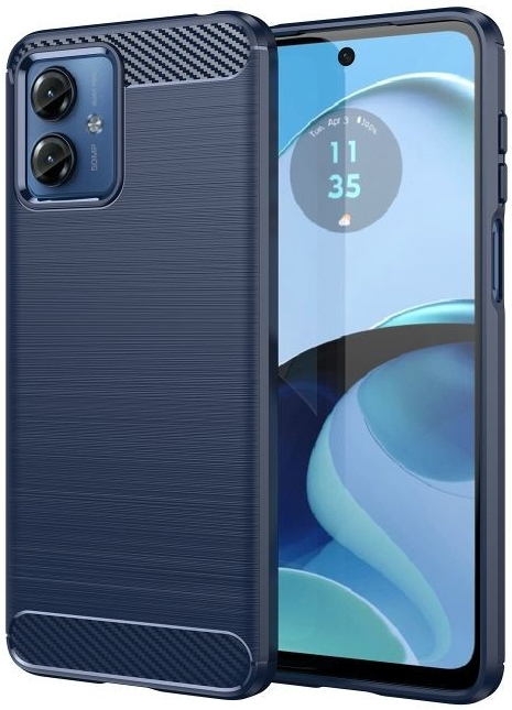 Pouzdro Levné Kryty Zadní Kryt Carbon modrý – Motorola Moto G14