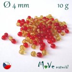 České skleněné kuličky 4mm/10g, mix(červeno-žlutá) – Hledejceny.cz