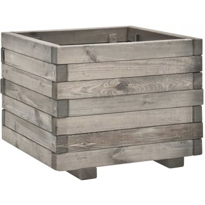 vidaXL truhlík masivní borové dřevo šedý, 50 x 50 x 40 cm