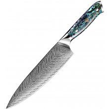 UG Grill Nůž Chef 20 cm Damašková ocel 67 přírodní perleť Abalone