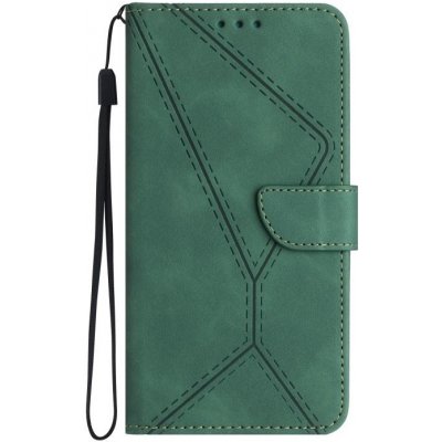 Levné Kryty Peněženkové pouzdro Embossing Pattern Stitchy case Xiaomi 13T / 13T Pro zelené