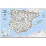 National Geographic Španělsko, Portugalsko - nástěnná mapa Classic 85 x 55 cm Varianta: bez rámu v tubusu, Provedení: laminovaná mapa v lištách – Sleviste.cz