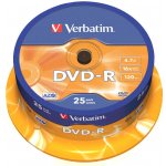 Verbatim DVD-R 4,7GB 16x, AZO, printable, cakebox, 25ks (43522) – Zbozi.Blesk.cz